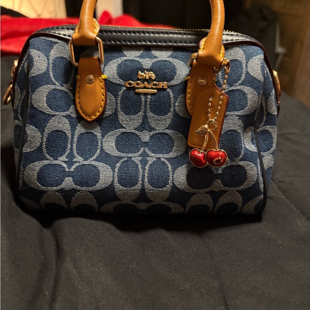 Coach Mini Bags Blue and Tan Signature Collection